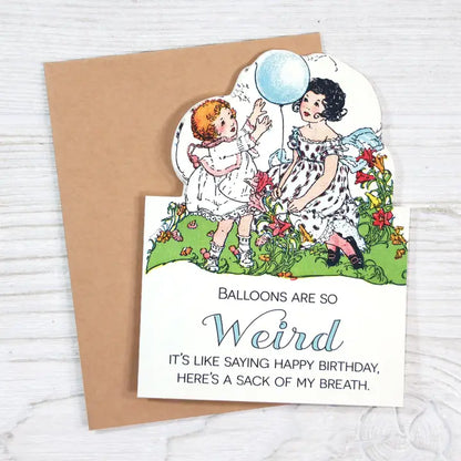 Balloons Are So Weird Funny Vintage Birthday Card