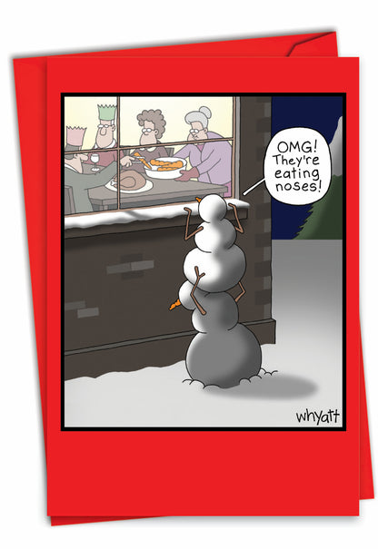 Eating  Noses Christmas Card