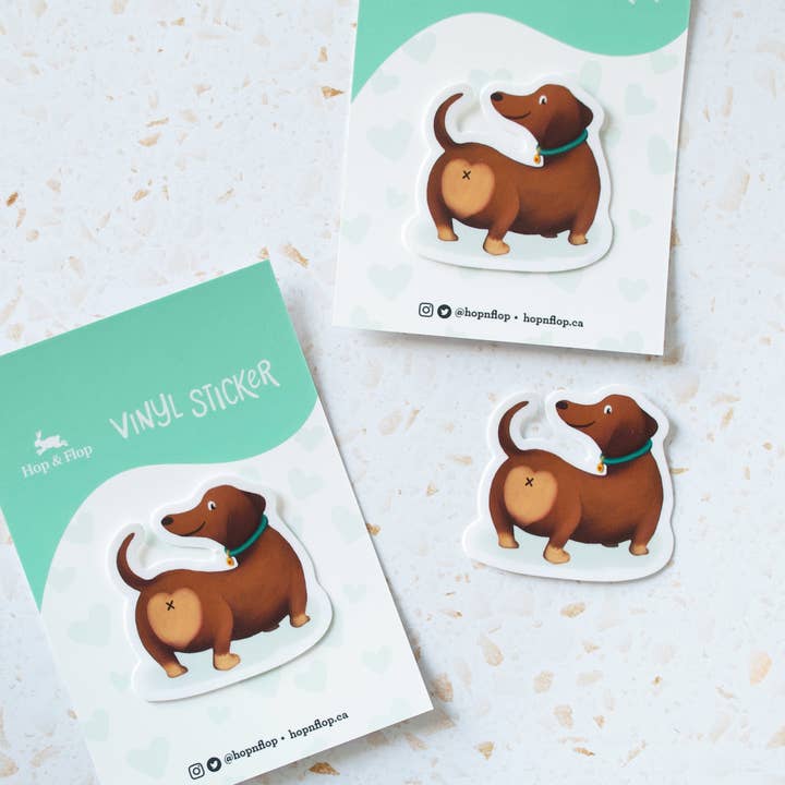 S47 Dachshund Dog Butt Vinyl Sticker