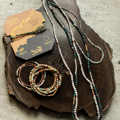 Stone Wrap Bracelet + Necklace Mexican Onyx Silver