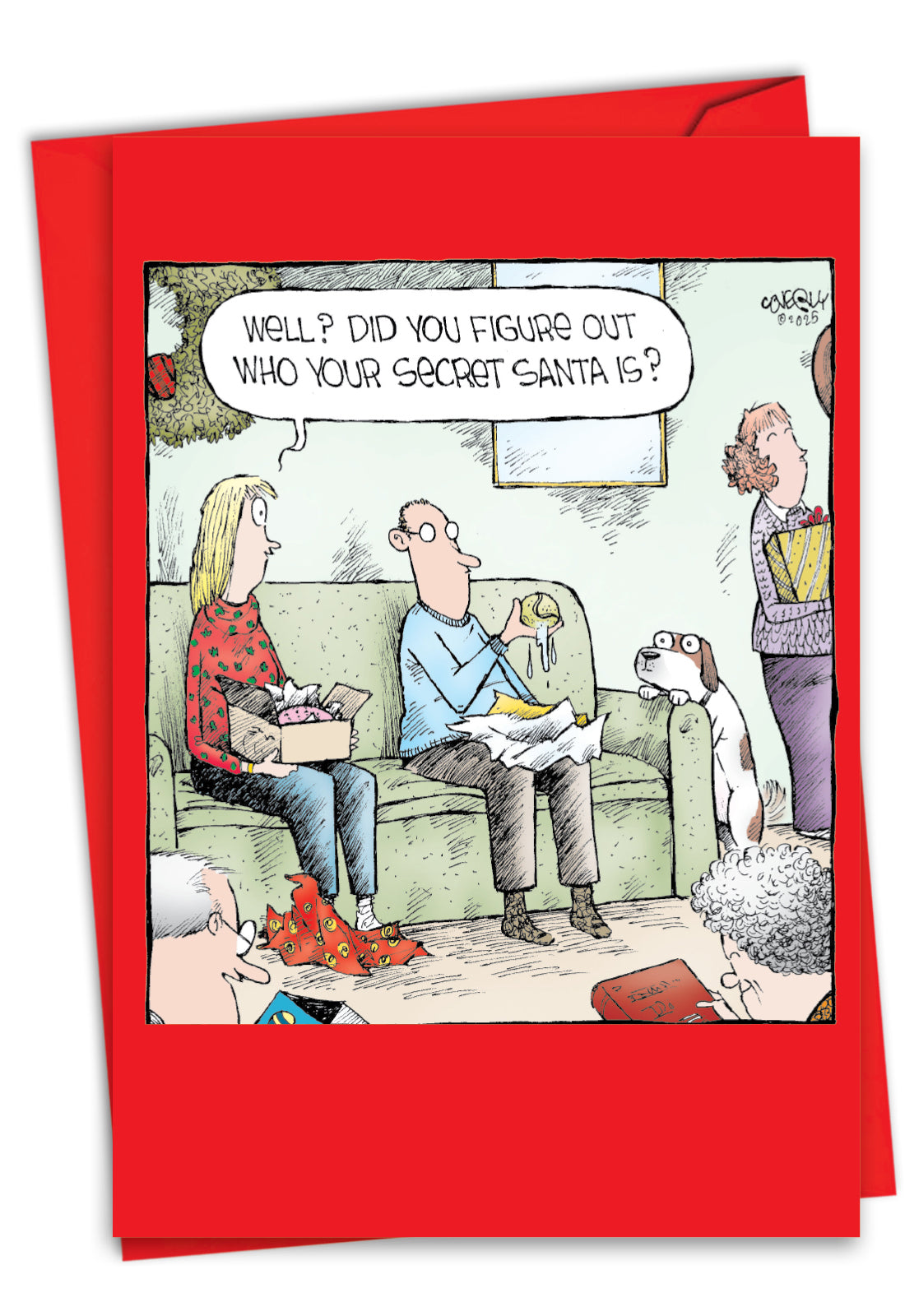Dog Secret Santa Christmas Card
