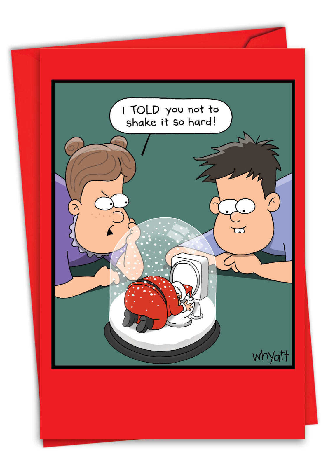 Snowglobe Santa Christmas Card