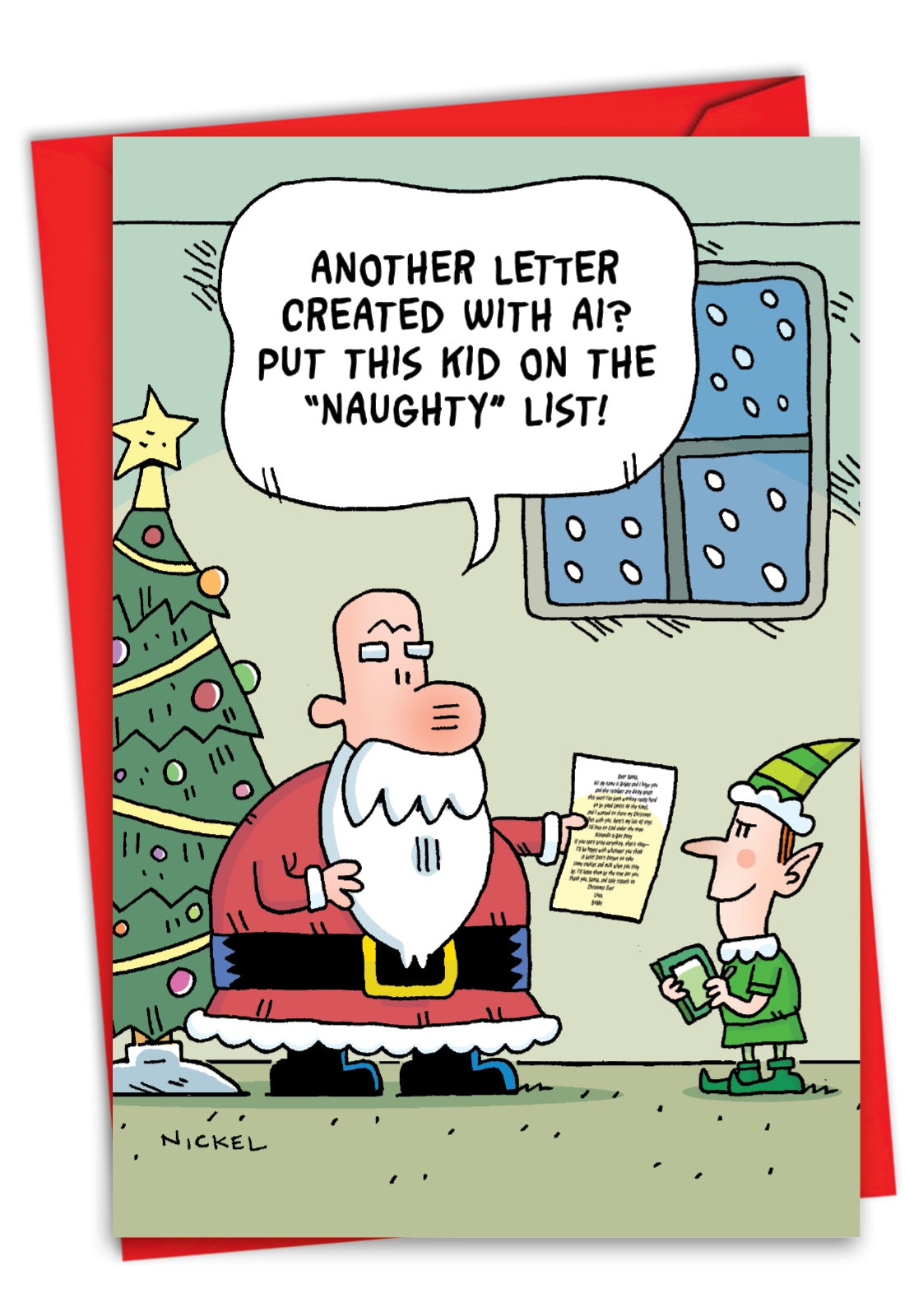 Artificial Letter Hysterical Christmas Card