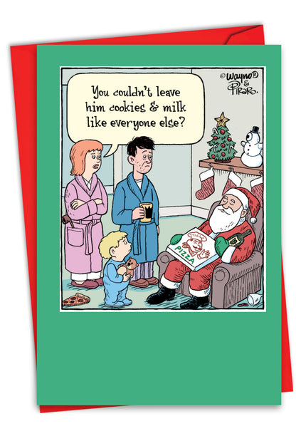 Santa Pizza Christmas Card