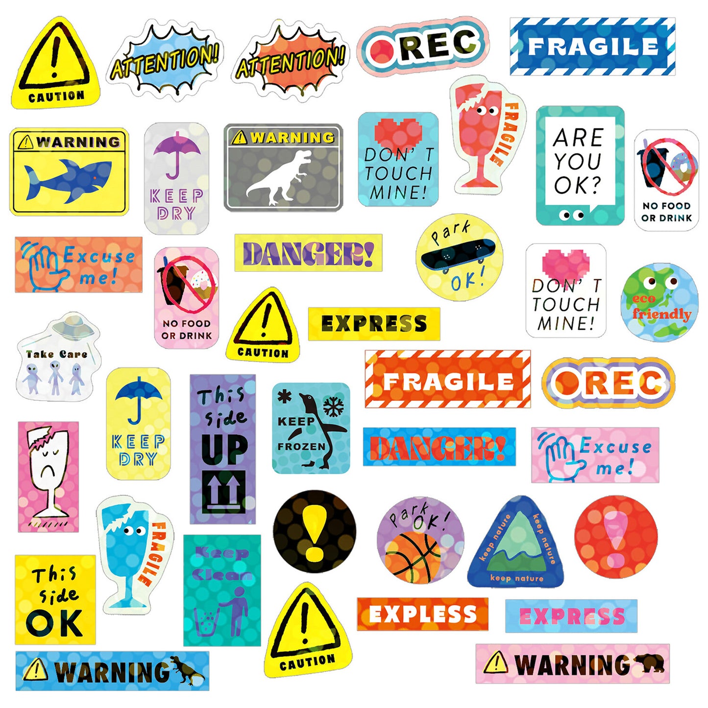 Decoration Haco Stickers Attention Mark