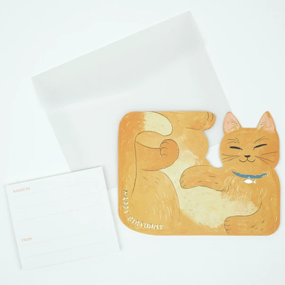 Birthday Gyukyu Neko Card Chairo