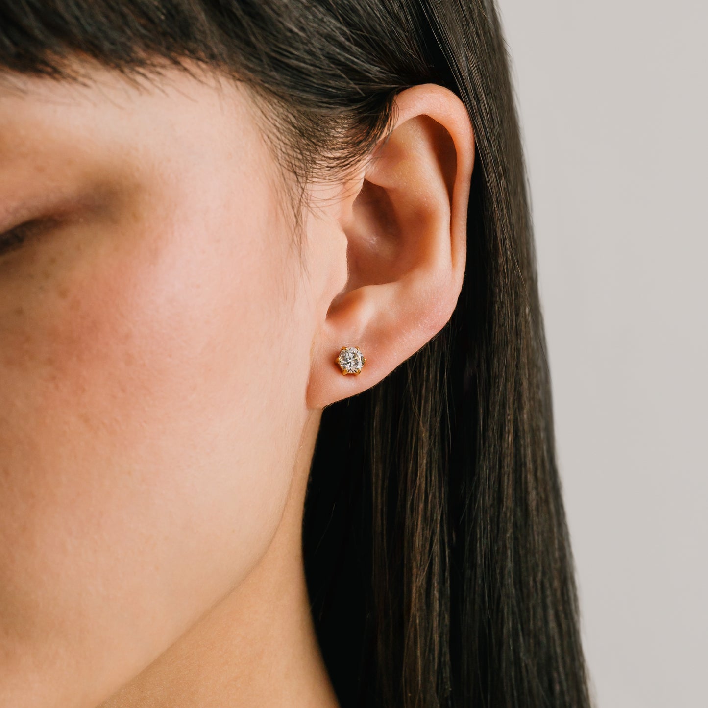 Sol CZ Stud Earrings Gold
