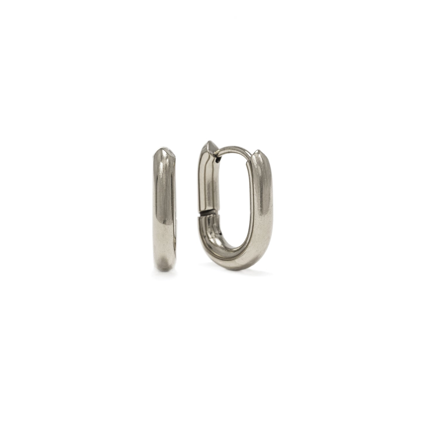 Small Paperclip Puff Hoop Earrings