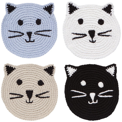 Meow & Furever Crochet Coasters Set of 4 Assorted