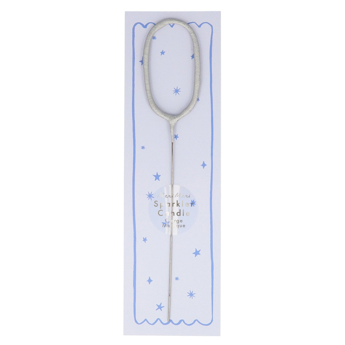 Silver Sparkler Number 0 Candle