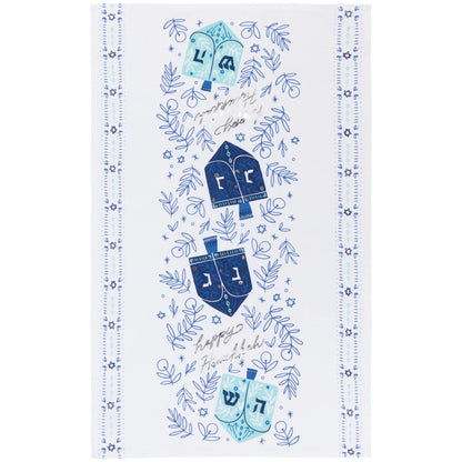 Deco Dreidels Printed Tea Towel