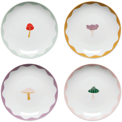 Mushroom Gems Appie Plates Set of 4