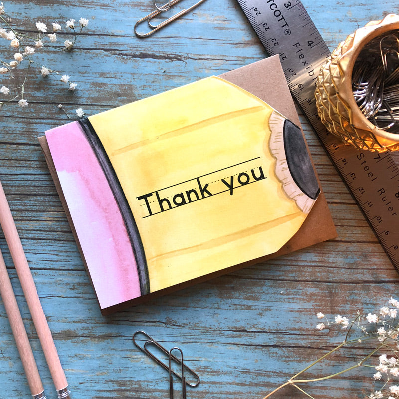 Pencil Thank You Greeting Card