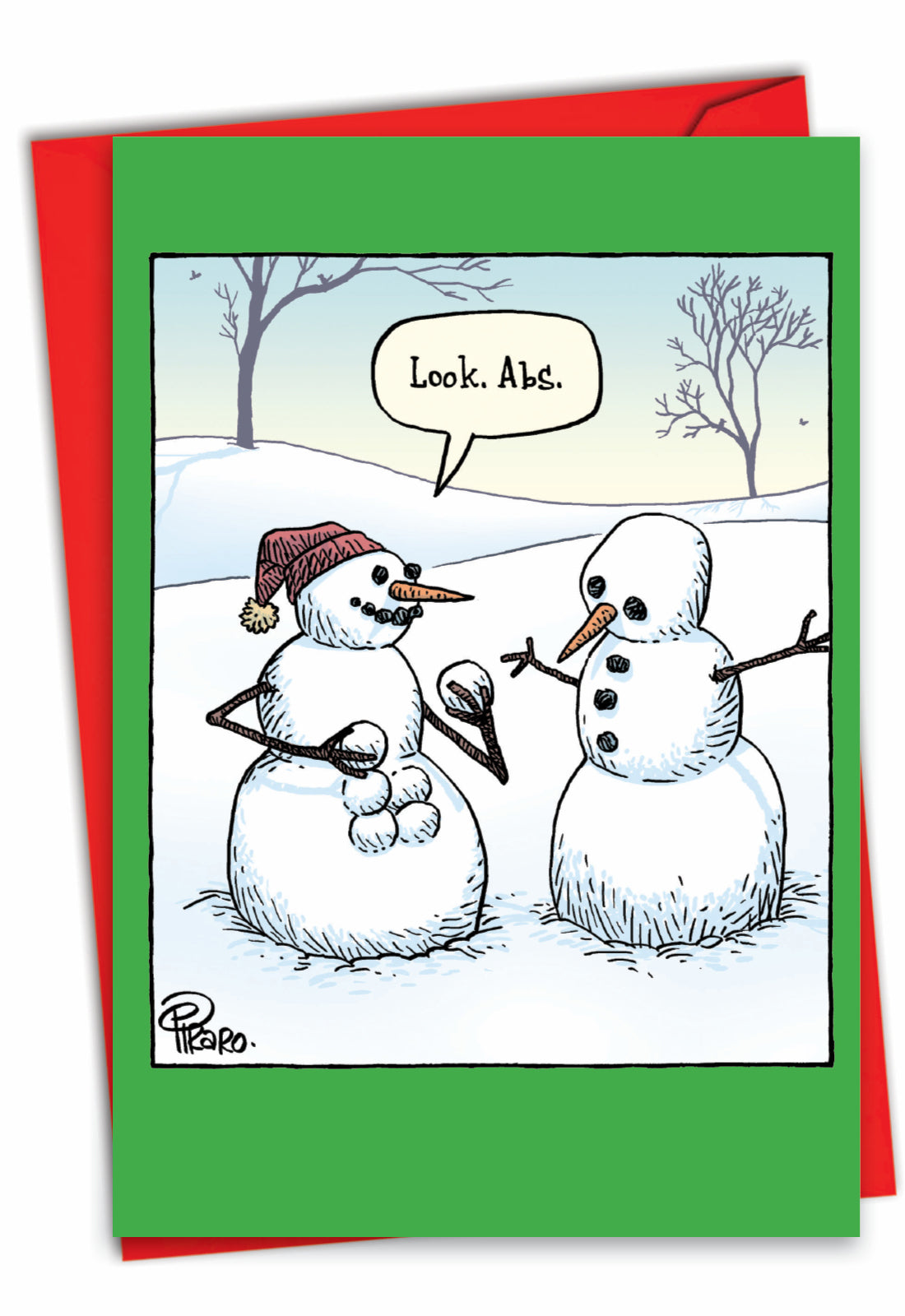 Snowman Abs Christmas Card