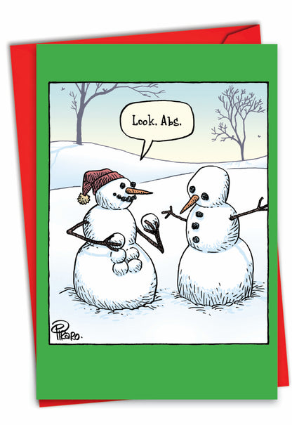 Snowman Abs Christmas Card