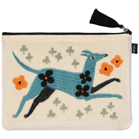 Embroidered Flat Pouch Dogwood