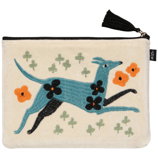 Embroidered Flat Pouch Dogwood