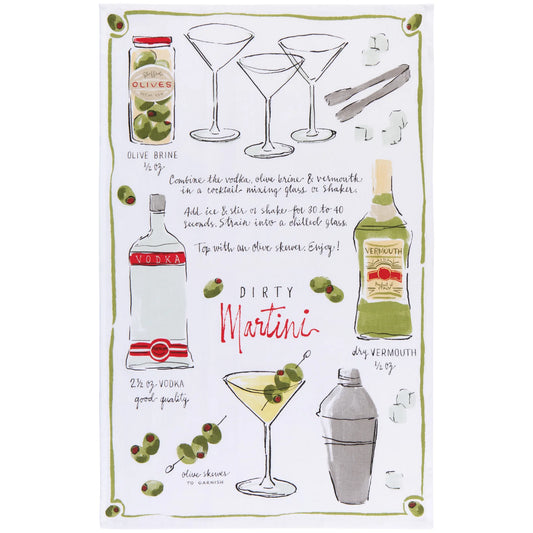 Martini Printed Tea Towel