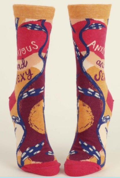 Women's Crew Socks Anxious And Sexy