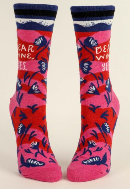 Women's Crew Socks Dear Wine Yes