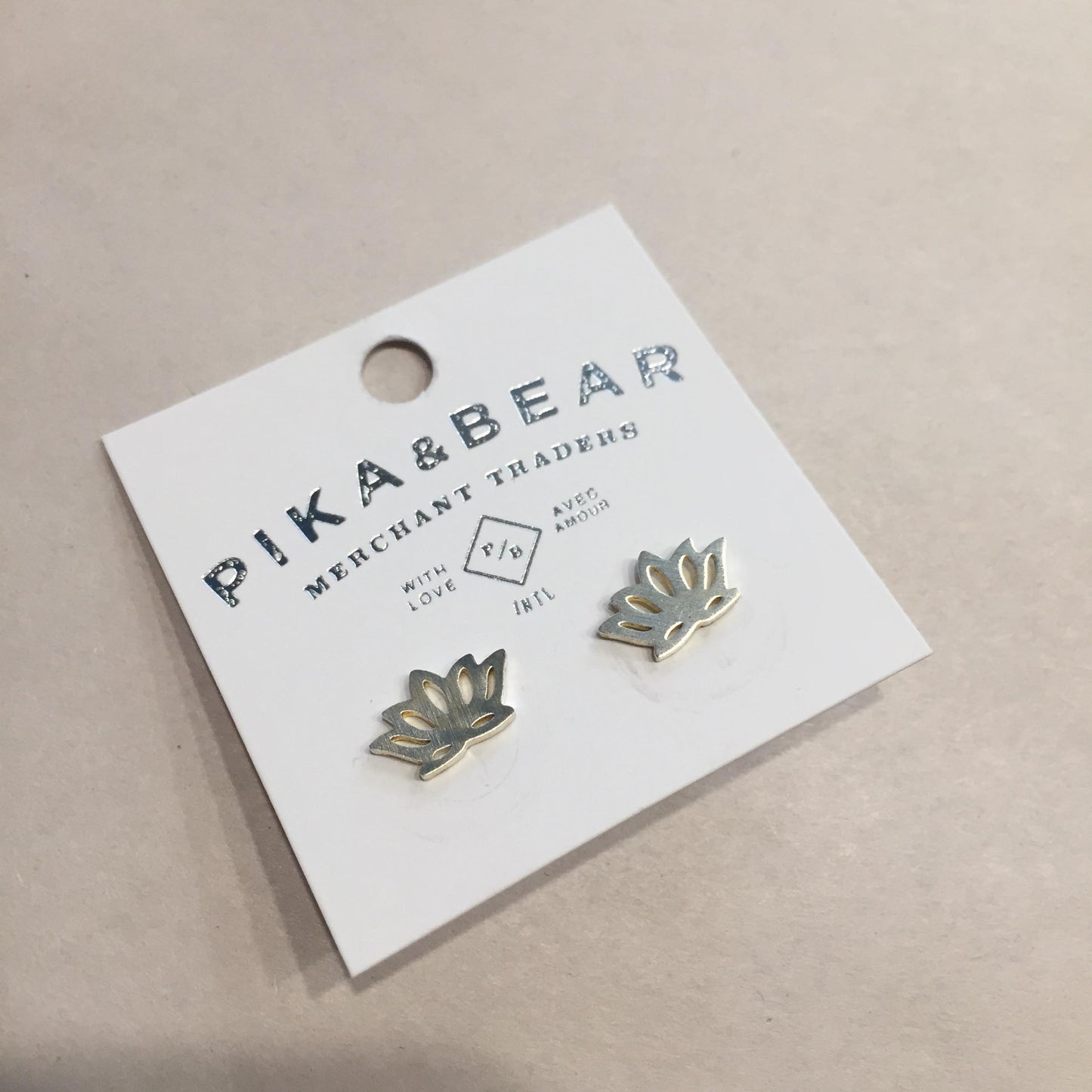 Kamala Lotus Stud Earrings Silver