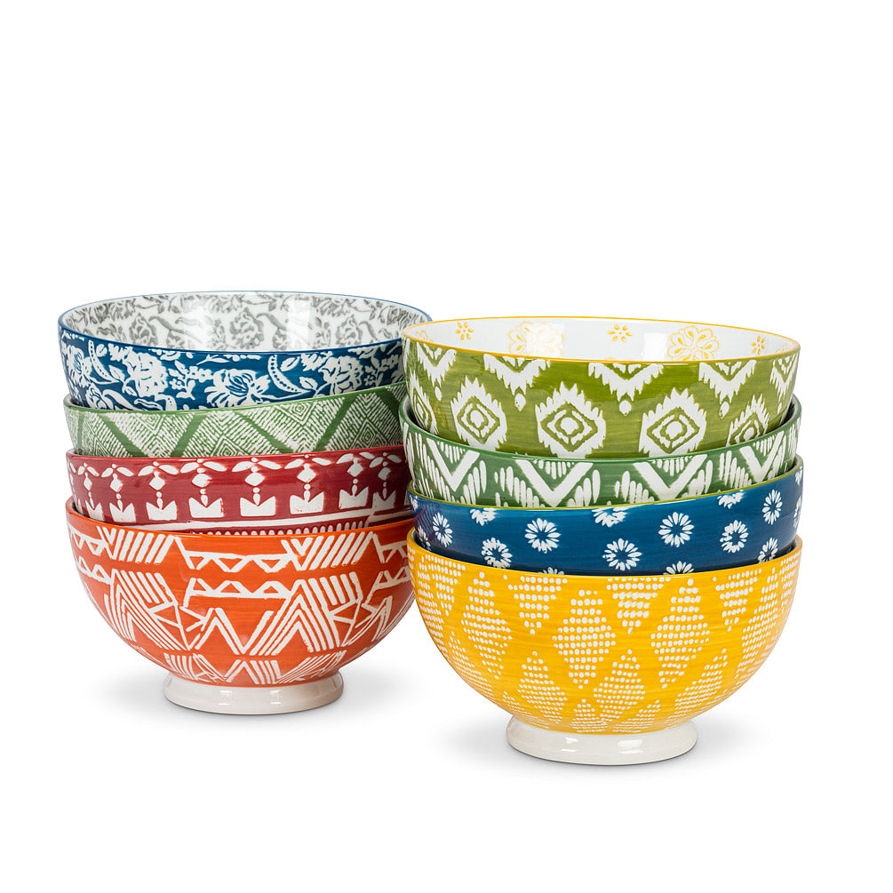 Orange & Blue Deep Bowl 6"D
