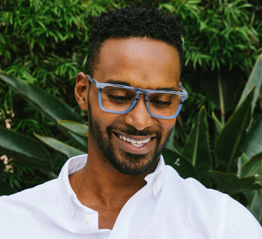 Swagger Gray Horn Blue Blue Light Glasses