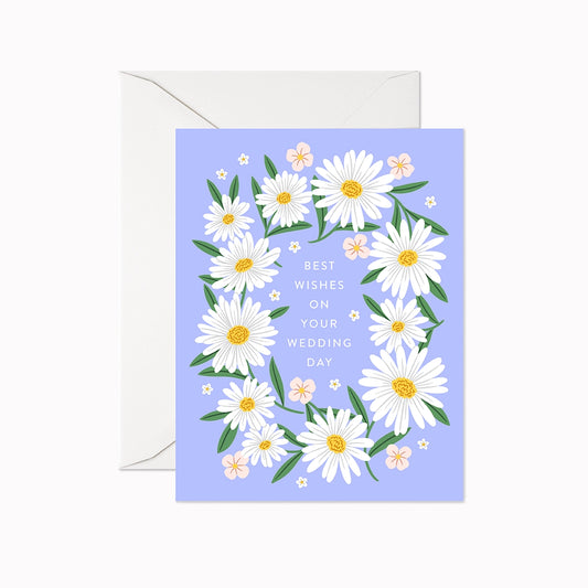 Best Wishes Wedding Daisies Card