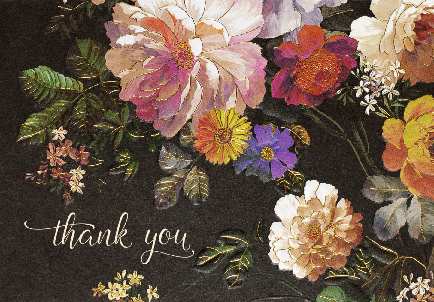Midnight Floral Thank You Boxed Cards