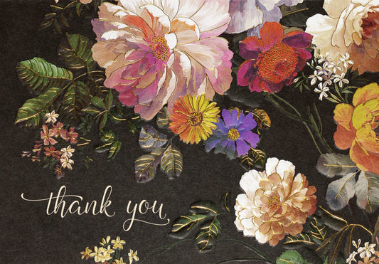 Midnight Floral Thank You Boxed Cards
