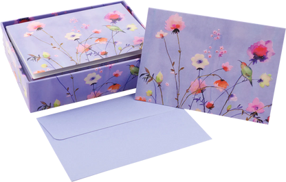 Lavender Wildflowers Blank Boxed Cards