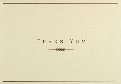 Gold & Cream Thank You Boxed Notecards