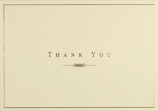 Gold & Cream Thank You Boxed Notecards