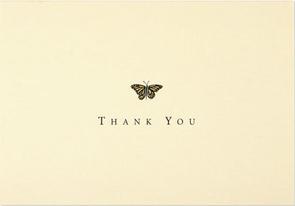 Gold Butterfly Thank You Boxed Cards
