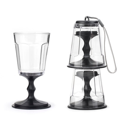 Portable Wine Glass Black Set/2