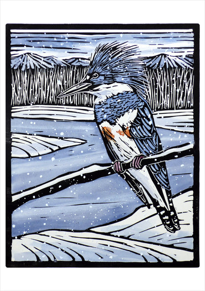 Molly Hashimoto Kingfisher In The Snow Holiday Boxed Cards