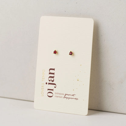 January Kaleidoscope Birthstone Stud Earrings Gold