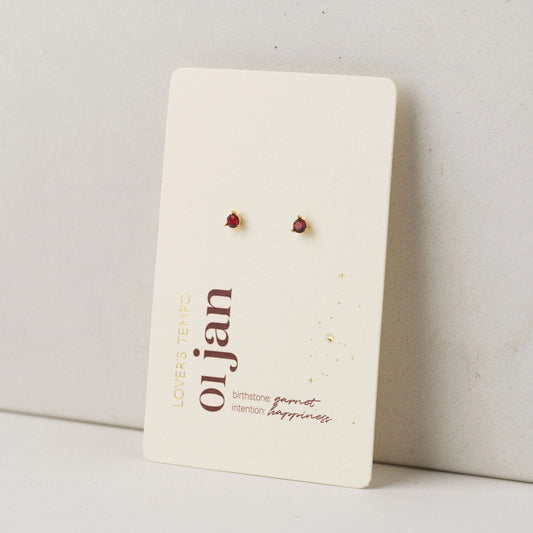 January Kaleidoscope Birthstone Stud Earrings Gold