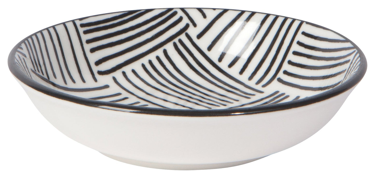 Bits and Dots Black and White Pinch Bowls Set of 6