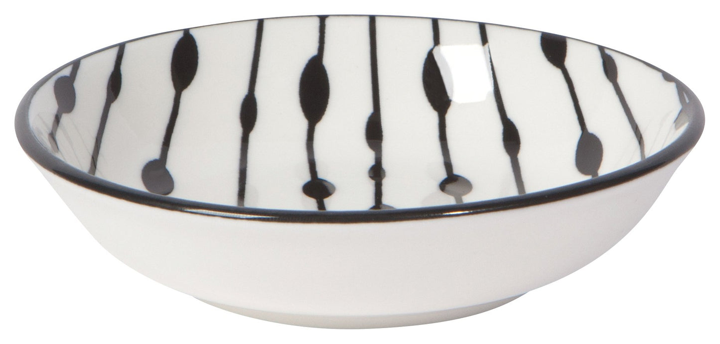 Bits and Dots Black and White Pinch Bowls Set of 6