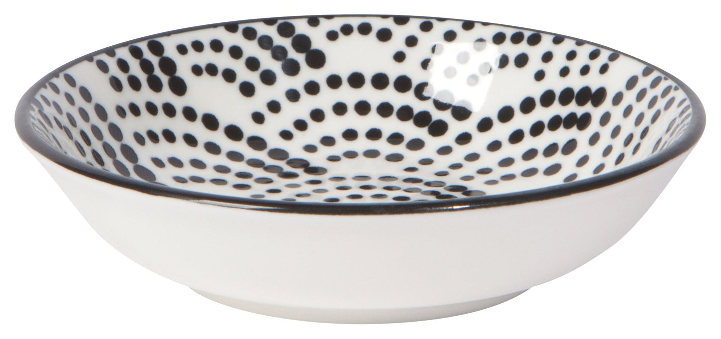 Bits and Dots Black and White Pinch Bowls Set of 6