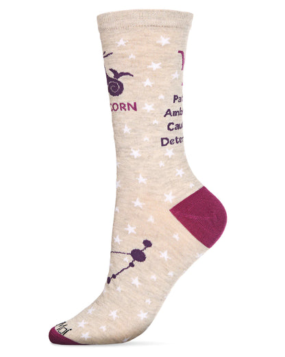 Capricorn Zodiac Sign Crew Hemp Heather Socks