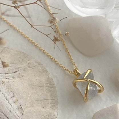 Vanessa Raw Crystal in Claw Setting Pendant Necklace