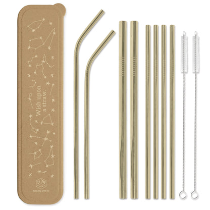 Ochre " Wish Upon A Straw" Stainless Steel Straw Set