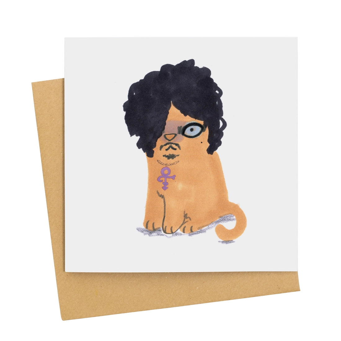 Cat In Prince Wig Card