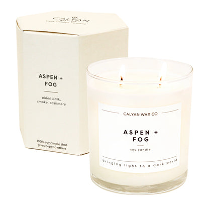 Glass Tumbler Soy Candle Aspen + Fog