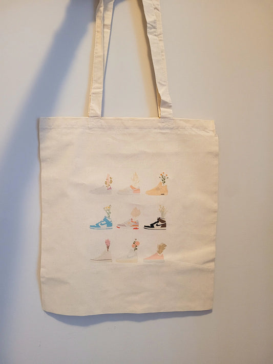 Sneaker X Flower Tote Bag