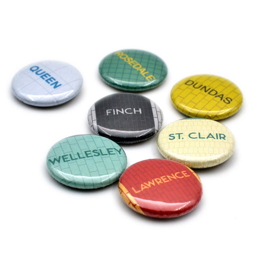 Toronto Subway Buttons - Yonge Line