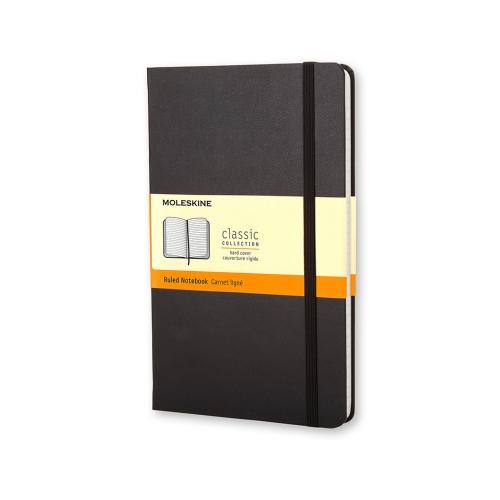 Classic Pocket Black Hard Cover Square Notebook