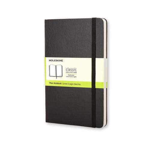 Classic Pocket Black Hard Cover Plain Notebook